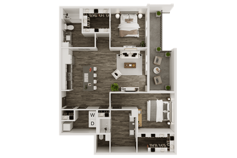 a 1 bedroom floor plan  503 square feet
